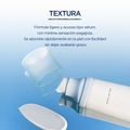 Textura ligera tipo sérum del protector solar SPF50+ — se absorbe en segundos sin acabado graso
