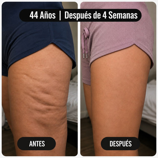 Resultado: 44 años, después de 4 semanas — muslos