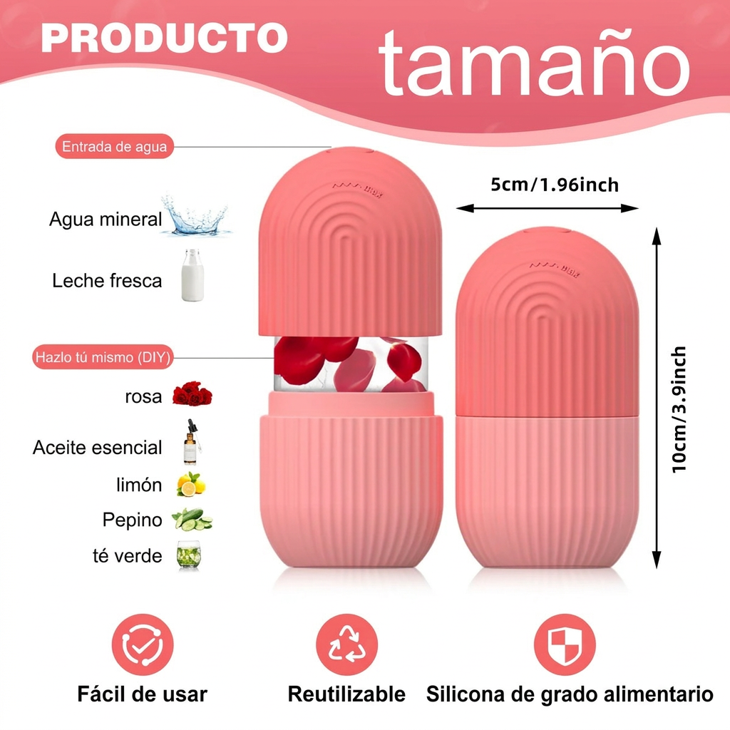 GlowVault Ice Roller — Rodillo Facial de Crioterapia para Deshinchar en 60 Segundos