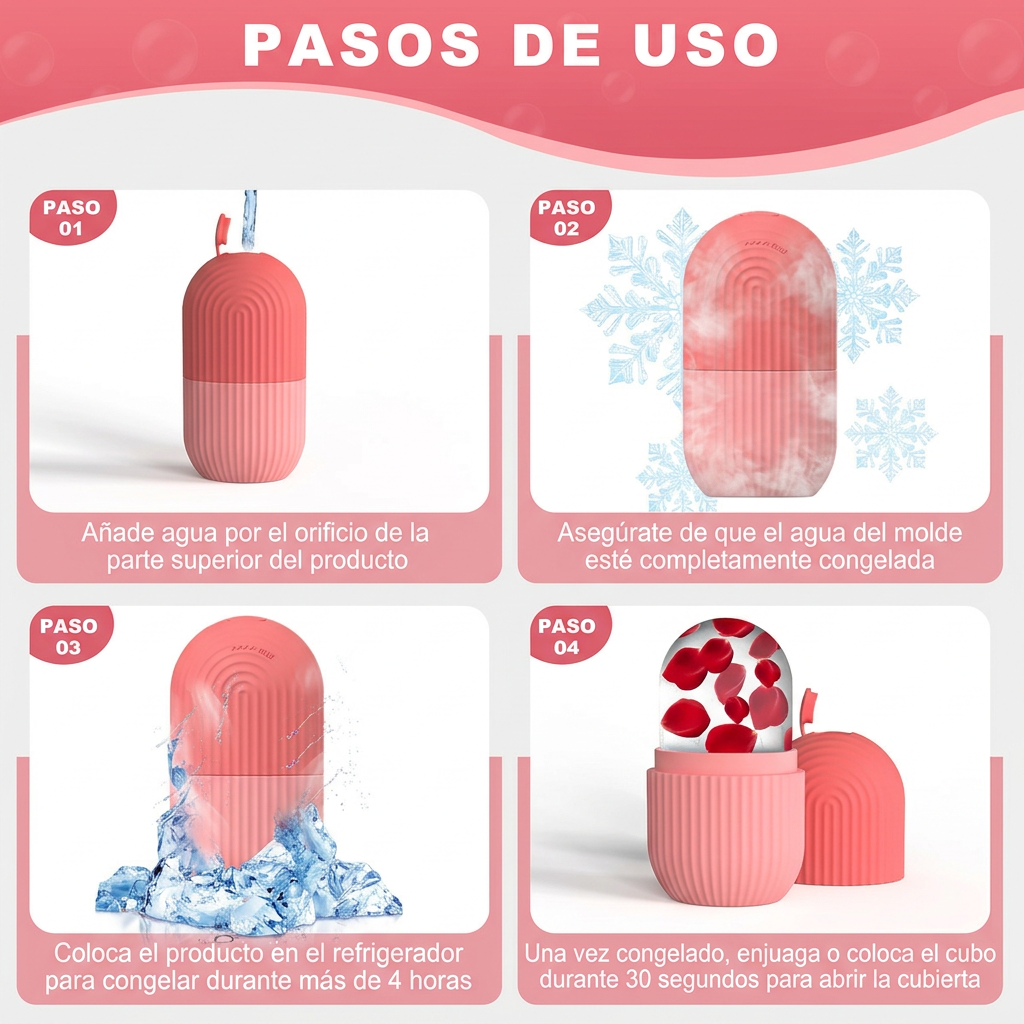 GlowVault Ice Roller — Rodillo Facial de Crioterapia para Deshinchar en 60 Segundos