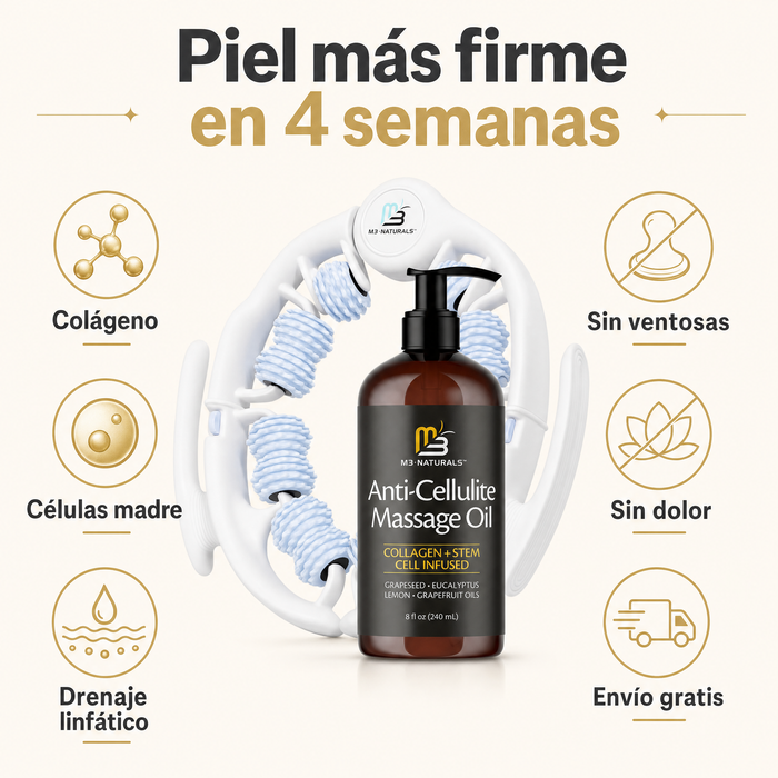 Piel más firme en 4 semanas — Colágeno, Células madre, Drenaje linfático, Sin ventosas, Sin dolor, Envío gratis